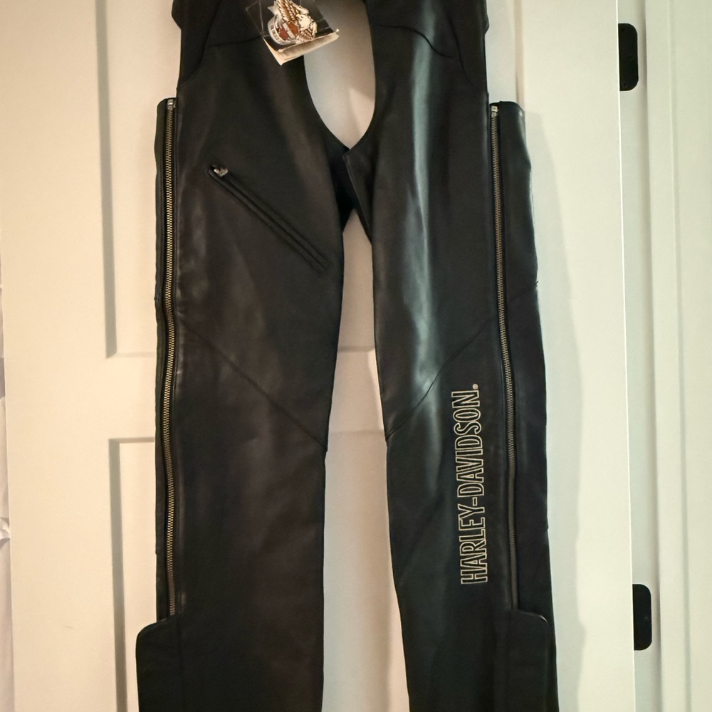 New Harley-Davidson Black Leather Chaps